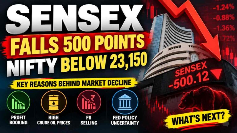 Sensex Falls 500 Points, Nifty Below 23,150